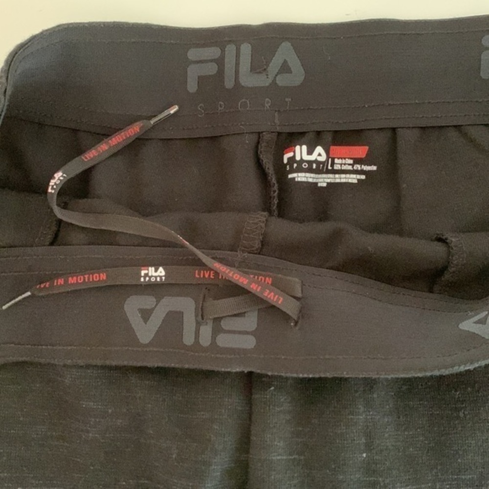 Fila ‘Live in Motion’ men’s heathered black sweatpants joggers. Large. EUC - Picture 6 of 9